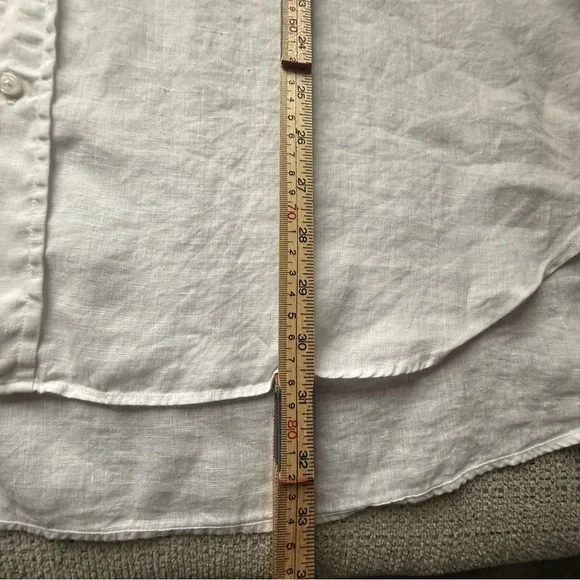 Frank & Eileen Women’s OS Mackenzie Italian Linen Button Up Top White Relaxed - Picture 9 of 9